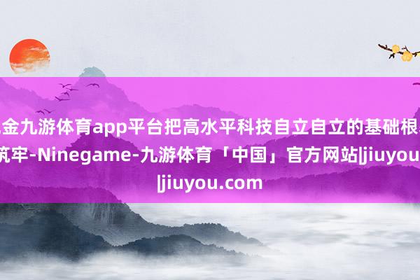 现金九游体育app平台把高水平科技自立自立的基础根基夯实筑牢-Ninegame-九游体育「中国」官方网站|jiuyou.com