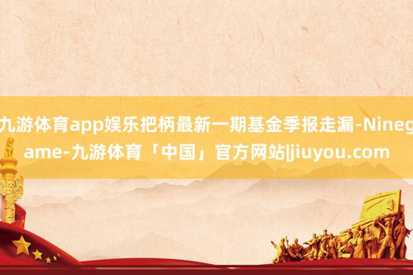 九游体育app娱乐把柄最新一期基金季报走漏-Ninegame-九游体育「中国」官方网站|jiuyou.com